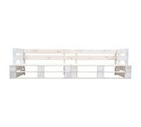 Eleganz Sofá palé de jardín de 2 plazas, color blanco, madera de pino impregnada, muebles de jardín duraderos para terraza y jardín, perfecto para jardines pequeños
