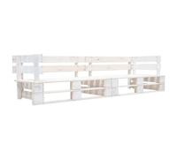 Eleganz Sofá palé de jardín de 2 plazas, color blanco, madera de pino impregnada, muebles de jardín duraderos para terraza y jardín, perfecto para jardines pequeños