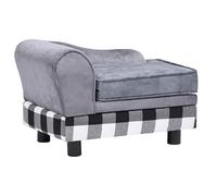 Eleganz Sofá para perros gris 57 x 34 x 36 cm - Cama de felpa para perros pequeños y medianos, suave y agradable para apartamento, casa o balcón, fácil de limpiar y duradero