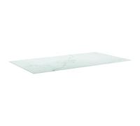 Eleganz Tablero blanco de 120 x 65 cm, vidrio templado con aspecto de mármol, tablero de alta calidad de vidrio templado de 8 mm de grosor para cocina, salón u oficina, duradero y fácil de limpiar