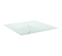 Eleganz Tablero blanco de 50 x 50 cm, cristal templado de 6 mm, con aspecto de mármol, moderno tablero de vidrio templado para cocina, salón u oficina, duradero y fácil de limpiar