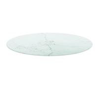 Eleganz Tablero de cristal templado Ø60 x 0,8 cm, aspecto de mármol blanco, tablero de cristal de alta calidad para mesa de comedor, mesa de centro o mesa auxiliar, duradera y fácil de limpiar