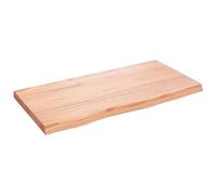 Eleganz Tablero de madera de roble macizo, 80 x 40 x (2-4) cm, color marrón claro natural, tratado con barniz, duradero y elegante para cocina, salón u oficina