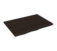 Eleganz Tablero de madera de roble macizo, 80 x 60 x 2 cm, color marrón oscuro y tratado, tablero de mesa de alta calidad para cocina, salón u oficina, duradero y elegante
