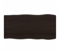 Eleganz Tablero de madera de roble macizo de 100 x 50 cm con superficie oscura, borde natural para decoración rústica, duradera y estable