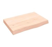 Eleganz Tablero de madera de roble macizo de 60 x 40 cm (2 - 6 cm de grosor), natural y duradero para cocina, salón u oficina - Mesa robusta sin tratar de madera de roble maciza