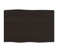 Eleganz Tablero de madera maciza de roble 60 x 40 x 2 cm con superficie oscura y borde de árbol, duradero y elegante para cocina, salón u oficina