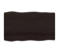 Eleganz Tablero de madera maciza de roble de 100 x 60 cm con superficie oscura, borde natural para decoración rústica y moderna, resistente y duradera