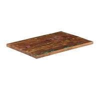 Eleganz Tablero de mesa de 90 x 50 x 2,5 cm rectangular de madera maciza reciclada - Mesa rústica para cocina, salón o jardín - Colores mezclados, duradero y elegante