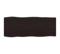 Eleganz Tablero de mesa de roble macizo 100 x 40 x (2 - 6) cm con superficie oscura. Borde natural para mesas rústicas. Duradero y estable para cocina, salón o jardín