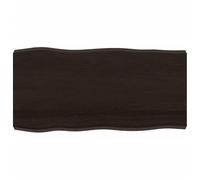 Eleganz Tablero de roble macizo de 100 x 50 x (2-6) cm con superficie oscura, borde natural para mesas de comedor rústicas y muebles de cocina, madera maciza duradera