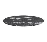 Eleganz Tablero negro Ø60 x 0,8 cm de vidrio templado en aspecto de mármol - Mesa de alta calidad para cocina, salón u oficina - Duradero y fácil de limpiar