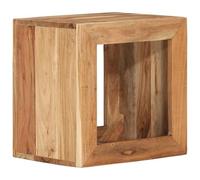Eleganz Taburete de madera maciza de acacia, 40 x 30 x 40 cm, superficie natural, mesa auxiliar estable para salón, cocina o jardín, respetuoso con el medio ambiente y duradero