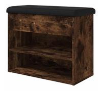 Eleganz Taburete de tocador de madera - Banco para zapatos roble ahumado 62 x 32 x 50 cm - elegante y estable para salón, dormitorio - ahorra espacio y duradero