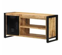 Eleganz Taburete de tocador de madera maciza de mango, 100 x 40 x 50 cm, banco de zapatos estable con aspecto natural para salón y dormitorio, duradero y respetuoso con el medio ambiente