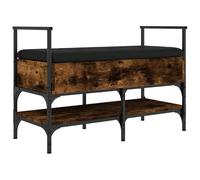 Eleganz Taburete de tocador de madera y metal, banco para zapatos en roble ahumado, 85,5 x 42 x 57,5 cm, elegante y estable taburete para dormitorio y baño