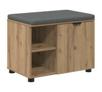 Eleganz Taburete de tocador Uni Artisan, roble Artisan, 60 x 38 x 46 cm, con cojín, elegante taburete para dormitorio y baño, cómodo y duradero