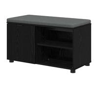 Eleganz Taburete de tocador Uni negro en aspecto de roble 80 x 38 x 46 cm - Elegante taburete con cojín para dormitorio y salón - Alta calidad y cómodo