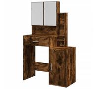 Eleganz Tocador con armario de roble ahumado, 80 x 35 x 132 cm, juego de muebles de dormitorio de madera y cristal, elegante y funcional, perfecto para dormitorios y habitaciones de invitados