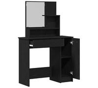 Eleganz Tocador con estante de madera de roble negro de 86,5 cm | muebles de dormitorio de madera | espacio de almacenamiento para cosméticos y accesorios | Tamaño compacto para espacios pequeños