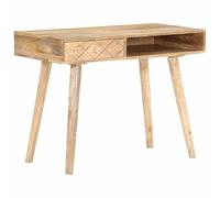 Eleganz Tocador de madera maciza de mango con vidrio 100x50x76 cm - Acabado natural, juego de muebles de dormitorio - Elegante y duradero