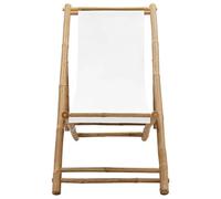 Eleganz Tumbona de bambú y lona - Asiento de jardín con funda resistente (30% algodón, 70% poliéster) - Ideal para jardín, terraza y balcón - Ligera, duradera y fácil de limpiar