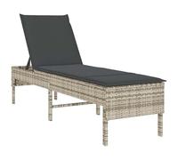 Eleganz Tumbona de ratán PE con soporte, 55 x 200 x 44 cm, acero recubierto de polvo y plástico, resistente a la intemperie y cómoda para jardín, terraza o piscina