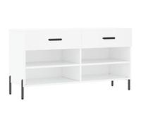 Eleganz Zapatero blanco 102 x 35 x 55 cm de madera y hierro - Zapatero moderno para pasillo, entrada - solución de almacenamiento estable para zapatos - Ahorra espacio y duradero