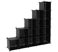 Eleganz Zapatero con 15 compartimentos de polipropileno y acero, moderno sistema de estantería para zapatos, ahorra espacio y es estable, ideal para espacios pequeños y amantes del orden