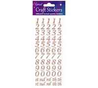Eleganza OA027241 - Pegatinas con números de purpurina para manualidades, color oro rosa