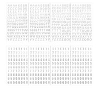 Elegaperma 8 hojas de letras plateadas, letras adhesivas pequeñas, contiene letras y números, pegatinas de letras plateadas para diarios, bodas, invitaciones y manualidades decorativas