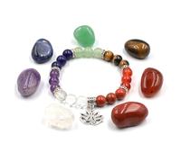 Elegauit Cristales y Piedras Curativas, Juego de 7 Piedras de Chakra con Pulsera de Soporte de Cristal Curativo, Rocas de Chakra Caídas para Meditación, Yoga, Regalos y Decoración del Hogar