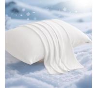 Elegear Funda Almohada Fria para Verano 2 Pack, Japanese Fibra de Enfriamiento ARC-Chill Q-MAX> 0,43,Suave Y Transpirable，Reducir la Electricidad Estática Proteger el Cabello(Blanco,40×80 CM)
