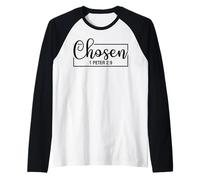 Elegido 1 Pedro 2:9 Christian God Men Women & Chrisitans Love Camiseta Manga Raglan
