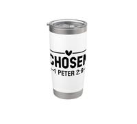 Elegido 1 Pedro 2:9 Christian God Men Women & Chrisitans love Vaso térmico de acero inoxidable de doble pared