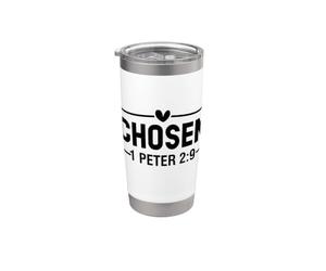 Elegido 1 Pedro 2:9 Christian God Men Women & Chrisitans love Vaso térmico de acero inoxidable de doble pared