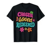 Elegido Amado Redimido Floral Cita Cristiana Fe Camiseta