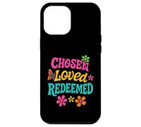 Elegido Amado Redimido Floral Cita Cristiana Fe Carcasa para iPhone 12 Pro MAX