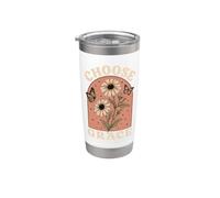 Elegir Gracia Cristiano Girasol Mariposa Fe Religi Vaso térmico de acero inoxidable de doble pared