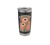 Elegir Gracia Cristiano Girasol Mariposa Fe Religi Vaso térmico de acero inoxidable de doble pared