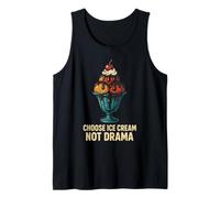 Elegir Helado no Drama Retro Sundae Cita Camiseta sin Mangas