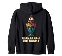 Elegir Helado no Drama Retro Sundae Cita Sudadera con Capucha