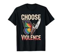 Elegir Violencia Divertido Cuchillo Mariposa Contraste Meme Peculiar Camiseta