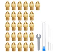 ELEGOO 26 Piezas de MK8 Boquillas Multi-Tamaño, Boquillas de Latón para Impresora 3D, 0.2mm/0.3mm/0.4mm/0.5mm/0.6mm/0.8mm/1.0mm, con Herramientas de Bricolaje Compatible con Neptune 3 Pro/Plus/Max