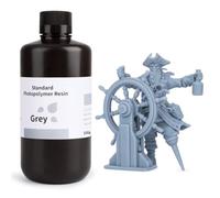 ELEGOO 3D Resina LCD UV 405nm Curado, Resina 3D Estándar para Impresora 3D LCD, Resina Fotopolímero con Alta Precisión y Baja Contracción, Resin 3d Printer(1000g Gris)