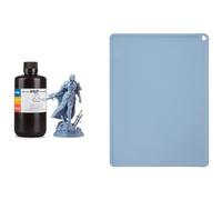 ELEGOO Alfombrilla de silicona 400 X 300mm y ABS-Like Resin 3.0 Pro Gris, 1000g