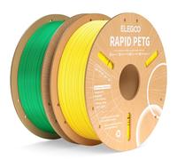 ELEGOO Filamento PETG Rápido 1.75 2KG Amarillo y Verde, PETG de Alta Velocidad 600mm/s para Impresora 3D, Precisión Dimensional +/- 0.02mm, Carrete Filamento 3D, para Mayoría Impresoras 3D