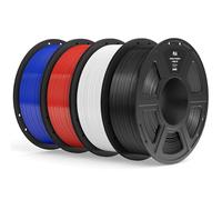 ELEGOO Filamento PLA 1.75 4KG Negro Blanco Rojo Azul, Filamento para Impresora 3D, Precisión Dimensional +/- 0.02mm, Carrete Filamento 3D,para Mayoría Impresoras 3D