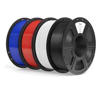 ELEGOO Filamento PLA+ 1.75 4KG Negro Blanco Rojo Azul, Filamento PLA Plus para Impresora 3D, Precisión Dimensional +/- 0.02mm, Carrete Filamento 3D, para Mayoría Impresoras 3D
