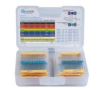 Elegoo - Juego de resistencias variadas de 0 ohm a 1M Ohm (paquete de 525) para Arduino y proyecto experimental, incluye caja de plástico